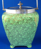 Art Deco Gold Green Brama Chintz Biscuit Barrel Fancy 1940s