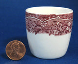 Red Transferware Eggcup Barratt's Old Castle Vintage 1940s Ironstone