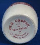 Red Transferware Eggcup Barratt's Old Castle Vintage 1940s Ironstone