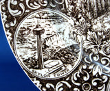 Niagra Falls Canada Brown Transferware Souvenir Plate 10 Inches Wood 1940s