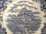 Salem English Village Blue Transferware Plate Ironstone 10 Inch Dinner