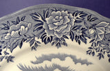Salem English Village Blue Transferware Plate Ironstone 10 Inch Dinner