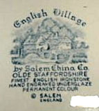 Salem English Village Blue Transferware Plate Ironstone 10 Inch Dinner