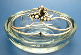 Sterling Silver Crystal Danish Modern Bowl Signed DGH Dansk Guld Håndværk