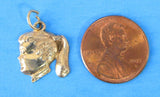 Ponytail Girl 14kt Solid Gold Charm Pendant USA 2.3 Grams 1950s 14k Little Girl Profile