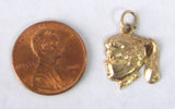 Ponytail Girl 14kt Solid Gold Charm Pendant USA 2.3 Grams 1950s 14k Little Girl Profile