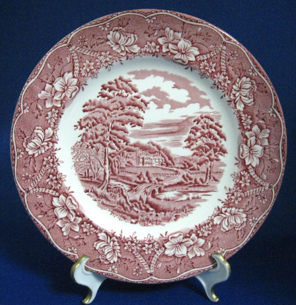 Red Transferware Salad Plate Barratts England Old Castle 1950s Ironsto Time Was Antiques