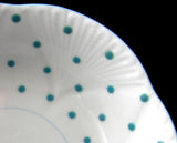 Shelley Dainty Polka Dot Fruit Bowl Sauce Turquoise 1950s Side Bowl
