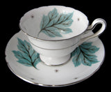 Shelley England Drifting Leaves Gainsborough Cup And Saucer Demitasse 1950s