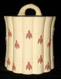 Wedgwood Jasper Jar With Lid Primrose And Terracotta 1950s Bamboo Caneware
