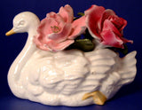 Swan Flower Bone China Paperweight Posy Vintage Thorley
