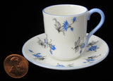Shelley China Miniature Cup And Saucer Blue Charm Canterbury Shape 1956-1966