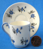 Shelley China Miniature Cup And Saucer Blue Charm Canterbury Shape 1956-1966