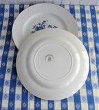E Wedgwood 2 Gorgeous Royal Blue Floral Dinner Plates 10 Inches 1960s