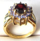 Cluster Ring Garnet 12 Tanzanites 10kt Gold 1970s Engagement January Birthstone 10k