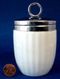 Egg Coddler Ribbed White Canadian Large King Chrome Lid