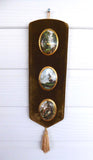 Retro Bone China And Velvet Wall Plaque Turner Landscapes 3 Oval Tiles Countess 1970s