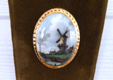 Retro Bone China And Velvet Wall Plaque Turner Landscapes 3 Oval Tiles Countess 1970s