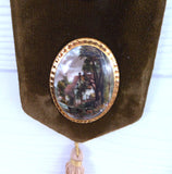 Retro Bone China And Velvet Wall Plaque Turner Landscapes 3 Oval Tiles Countess 1970s