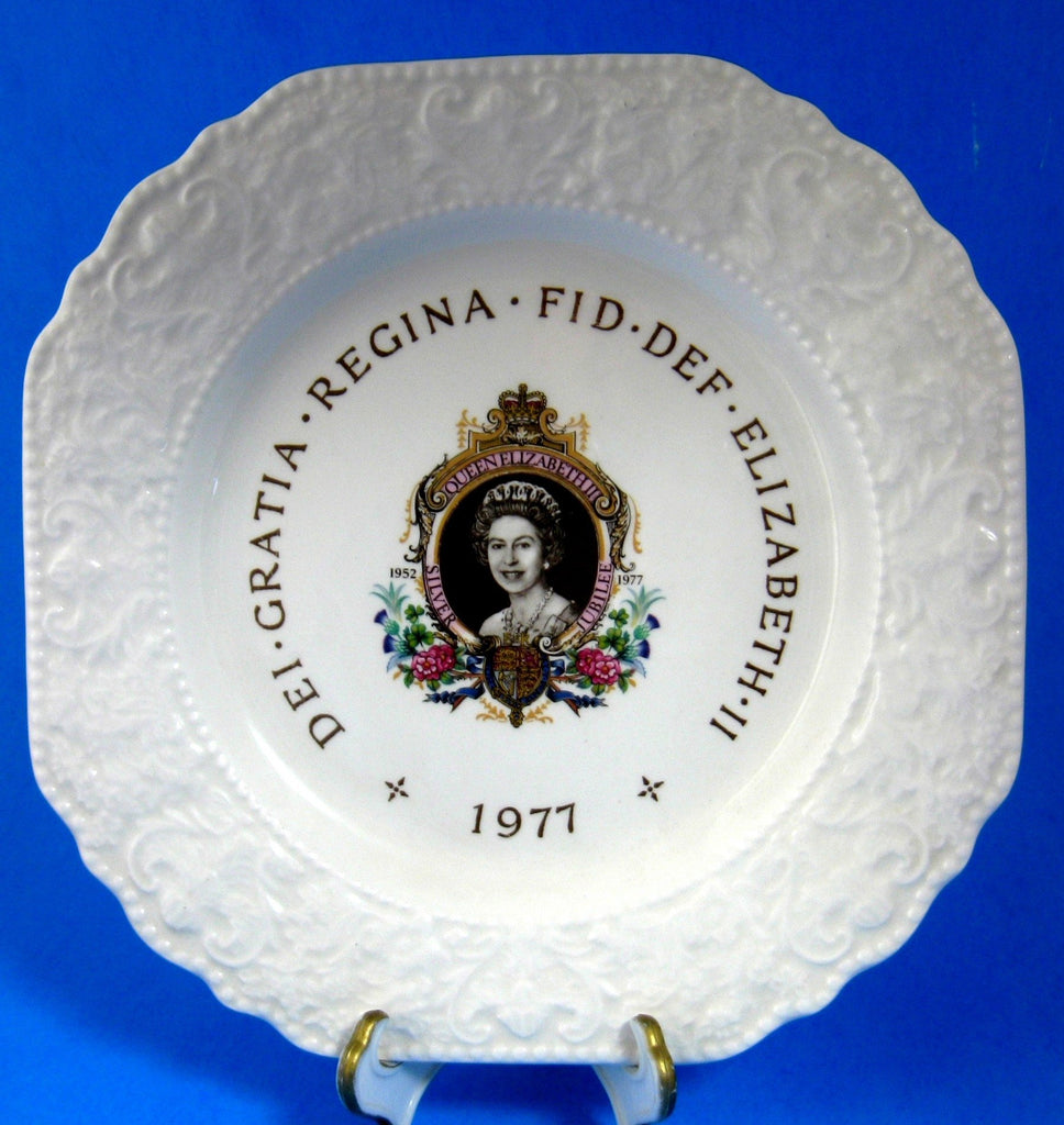 Queen Elizabeth II Silver Jubilee 1977 Fancy Square Plate Lord Nelson –  Time Was Antiques