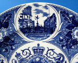 1977 Silver Jubilee Queen Elizabeth II Large Plate London Blue Transferware