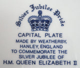 1977 Silver Jubilee Queen Elizabeth II Large Plate London Blue Transferware