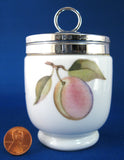 Evesham Egg Coddler Royal Worcester Double King Size Plum Leaf 1980s Fruit Theme