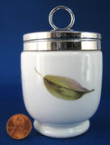 Evesham Egg Coddler Royal Worcester Double King Size Plum Leaf 1980s Fruit Theme