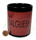 Mug PBS Dalgleish PD James Character Kilncraft England Red And Black 1980s