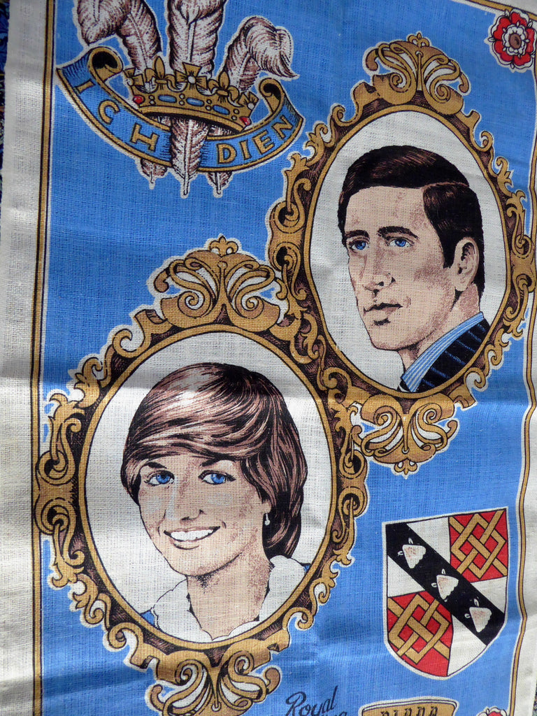 Tea Towel Prince Charles And Princess Diana Royal Wedding Blue