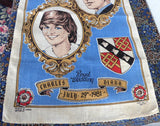Tea Towel Prince Charles And Princess Diana Royal Wedding Blue 1981