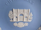 Wedgwood 1981 Christmas Plate Marble Arch London England Jasperware Blue And White