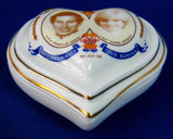 Charles And Diana Royal Wedding Heart Shape Box 1981 Trinket Keepsake