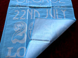 Tea Towel Prince George Birth William Kate Blue And White 2013 Royal Birth
