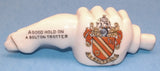 Edwardian Carlton Ware Crested China Pigs Foot And Hand Bolton Trotter 1900-1910s