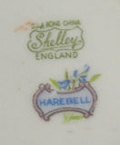 Shelley China Harebell Cup And Saucer Low Oleander Shape Blue And White