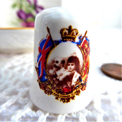 Thimble King Edward VII and Alexandra 1901 Coronation  Commemorative Bone China