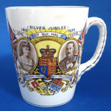 Mug King George V England Silver Jubilee Queen Mary 1935 James Kent Lovely Graphics