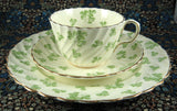 Shamrocks Cup And Saucer With Plate Aynsley England 1939-1959