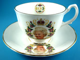 Cup And Saucer Queen Elizabeth II Diamond Jubilee English Photo Gold