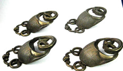 Bronze Drawer Pulls Set of 4 Fancy English Gold Washed Bronze English Edwardian