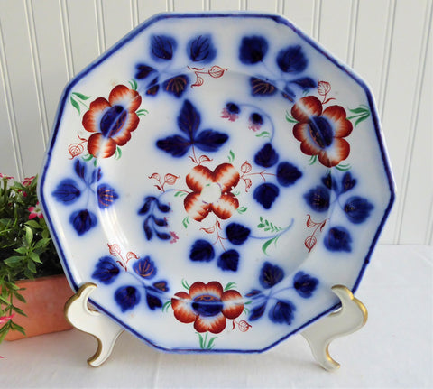 Gaudy Welsh Plate 1810s Pearlware England 9 Inch Copper Luster Gaudy Welsh Antique Staffordshire