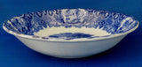 English Blue Transferware Ironstone Soup Bowl Large Romantic Staffordshire Victorian