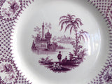 Purple Mulberry Transferware Milesian Luncheon Plate 1850s John Wedge Wood England