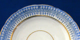 Royal Stafford Glencoe Teacup Trio Victorian Blue White 1870s Aesthetic Transferware