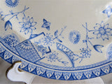 Booths Cairo Aesthetic Movement Plate 1880s Blue Transferware Fans Birds Flowers
