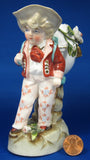 Victorian Match Holder Boy With Eggshell Toothpick Hand Painted 1880s Vase