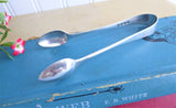 English Sterling Silver Sugar Tongs 1884 Spoon Ends Victorian Charles Boyton Spoon Ends