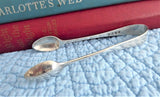 English Sterling Silver Sugar Tongs 1884 Spoon Ends Victorian Charles Boyton Spoon Ends