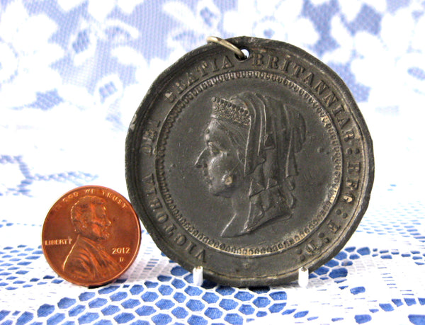 Golden Jubilee Medal Queen Victoria 1887 50 Years Britannia Bronze Commemorative